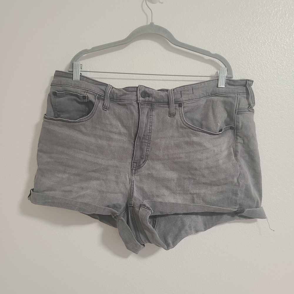 Madewell Gray High Rise Denim Shorts